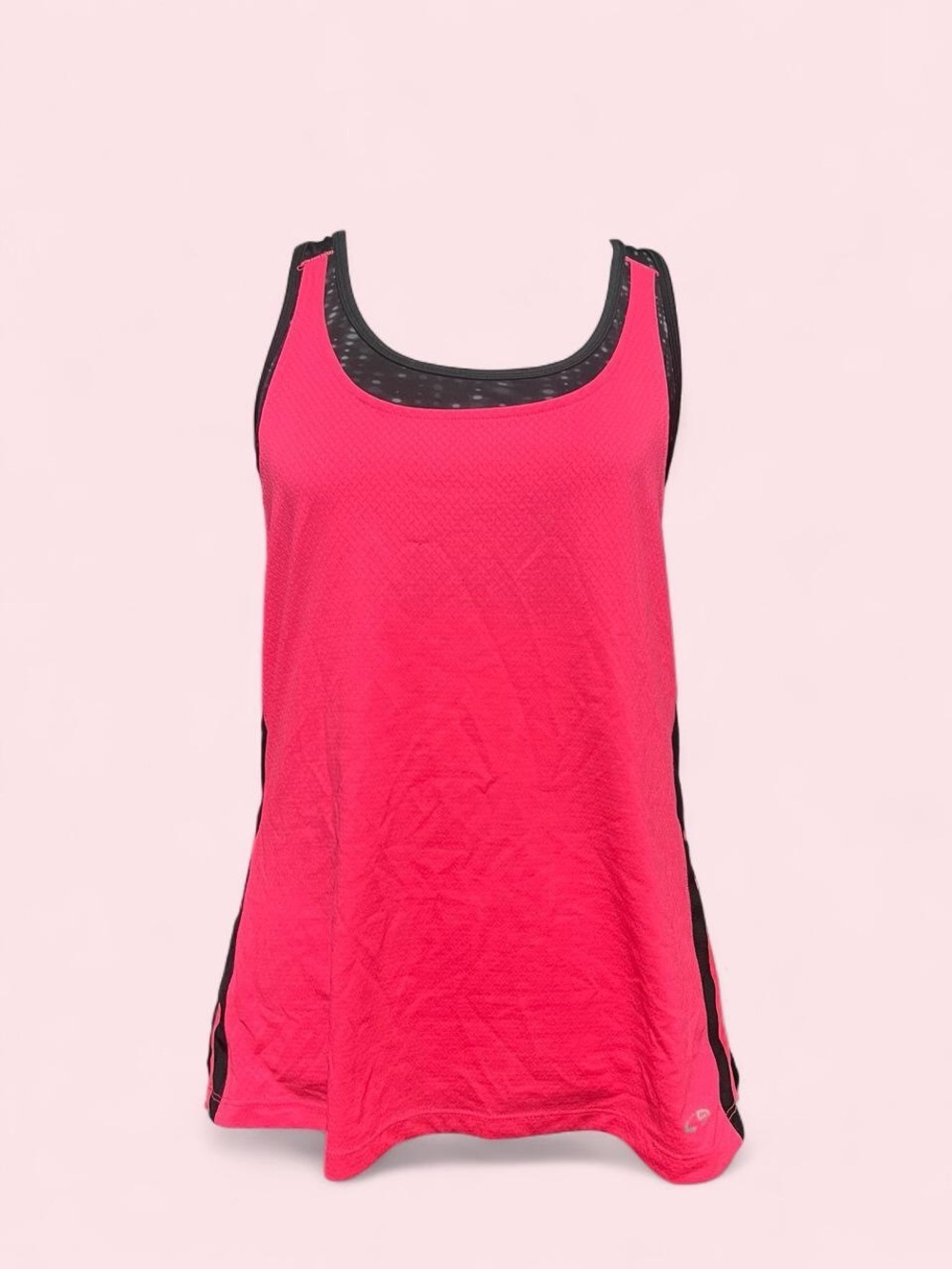 Medium Women’s Pink Athletic Tank Top with Sports Bra Attached